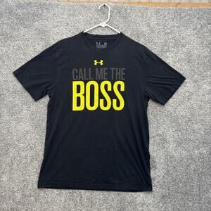 Under Armour Shirt Mens Medium Black Call Me The Boss Graphic Tee T-Shirt Cotton